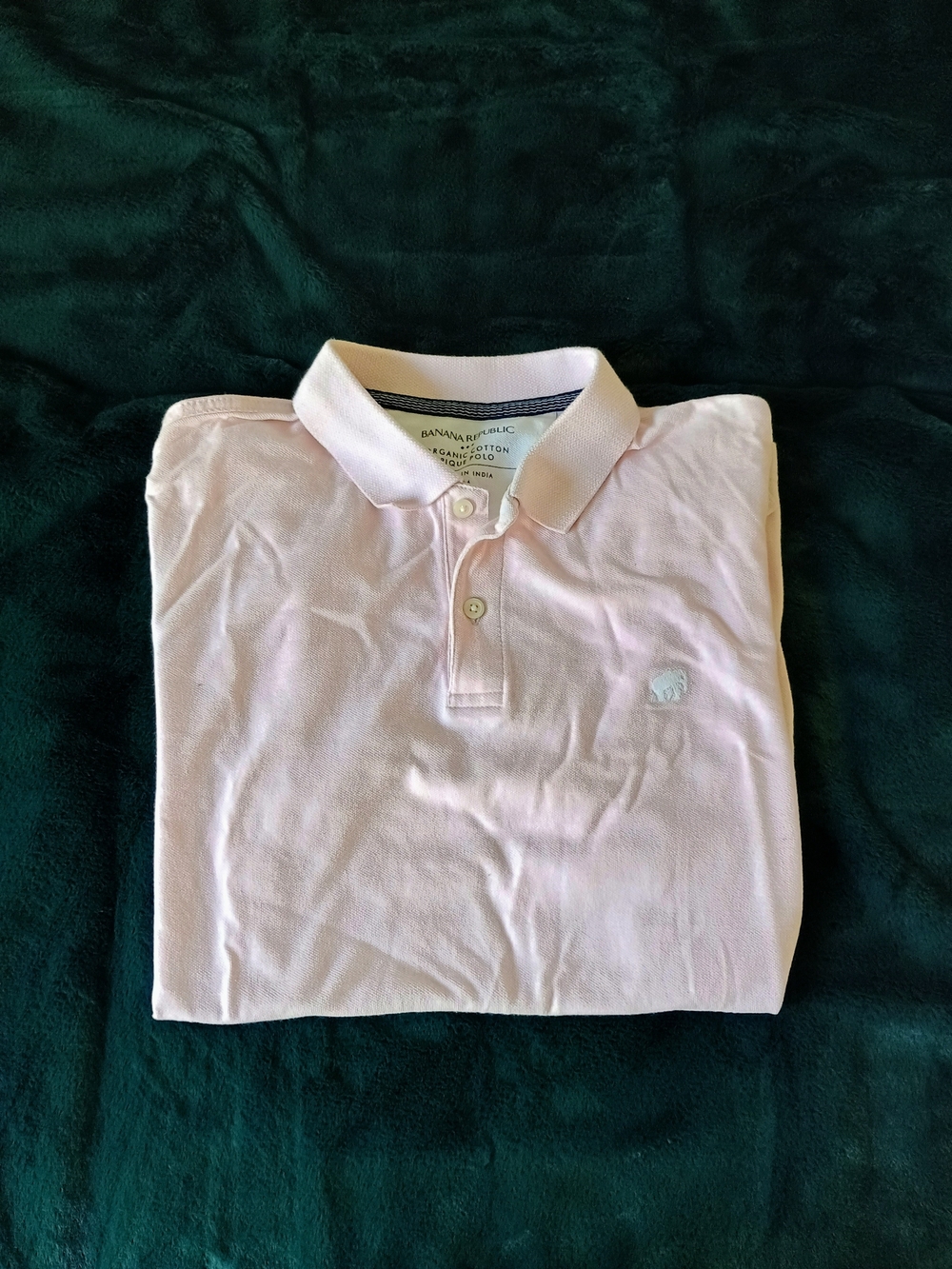 Banana Republic Men’s Pink Pique Cotton Polo Shirt – Size Medium